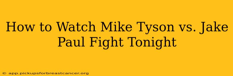 How to Watch Mike Tyson vs. Jake Paul Fight Tonight