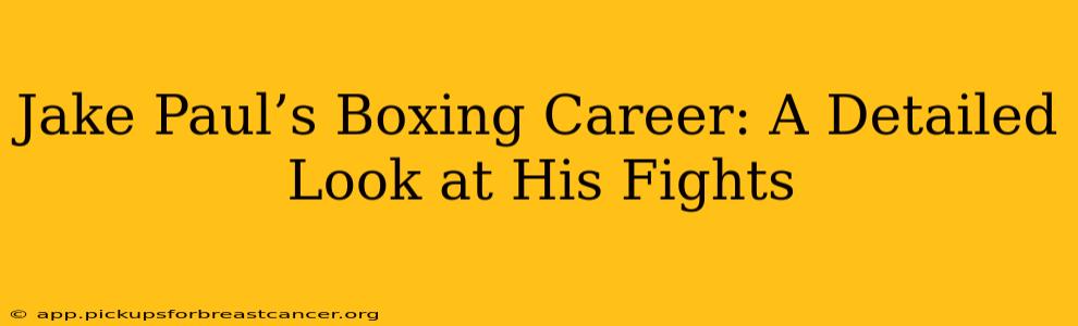 Jake Paul’s Boxing Career: A Detailed Look at His Fights